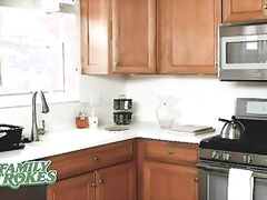 Cheeky Stepsister Sucks you Off in Front of Stepdad